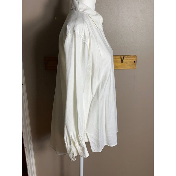 Banana Republic Blouse Ivory Linen Blend Button Up Relaxed Layer Preppy Women XS - Picture 8 of 9